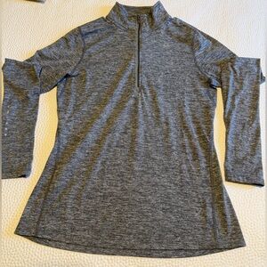 Nike Dri-FIT Heathered Gray Running Quarter Zip Top